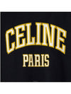 Logo Print Cotton Fleece Oversized Hoodie Black - CELINE - BALAAN 5