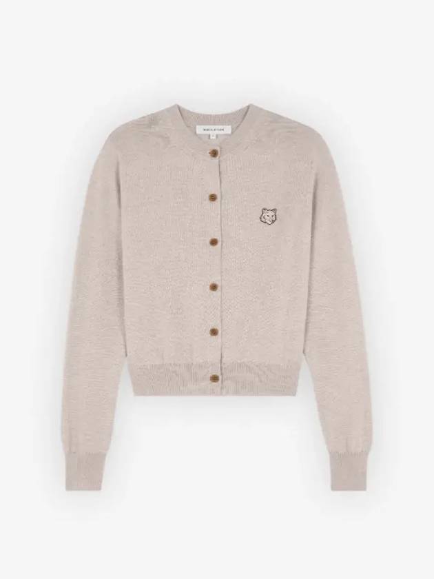 Bold Fox Head Patch Regular Cardigan Beige Melange - MAISON KITSUNE - BALAAN 2