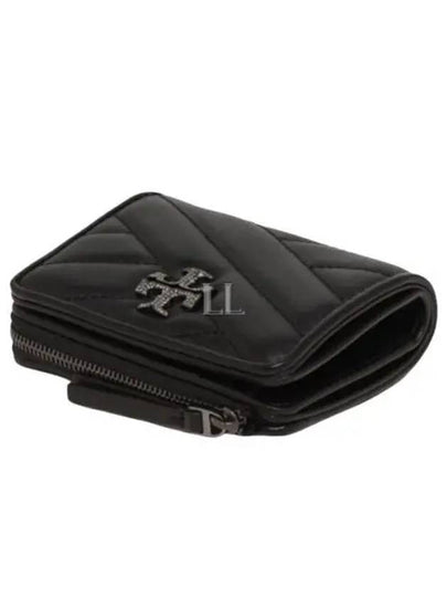 Kira Chevron Pave Logo Half Wallet Black - TORY BURCH - BALAAN 2