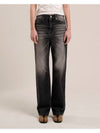 washed black denim jeans - TUDE - BALAAN 5