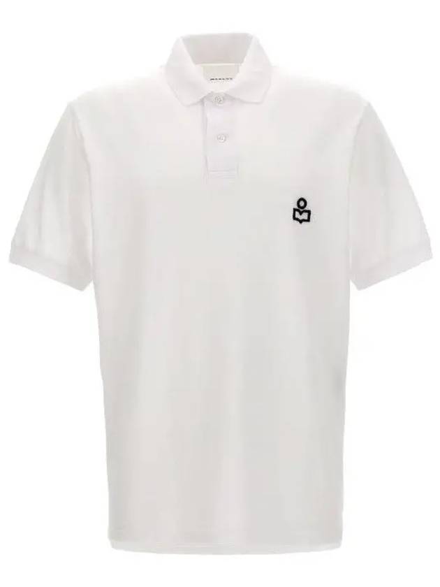 Afko Logo Cotton Polo Shirt White - ISABEL MARANT - BALAAN 3