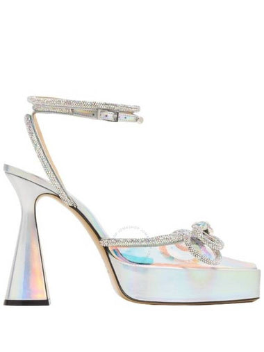 Mach & Mach Irisdescent Double Bow Platform Pumps, Brand Size 38 ( US Size 8 ) - MACH & MACH - BALAAN 1