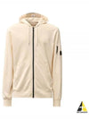 Light Fleece Zip Up Hoodie Beige - CP COMPANY - BALAAN 2