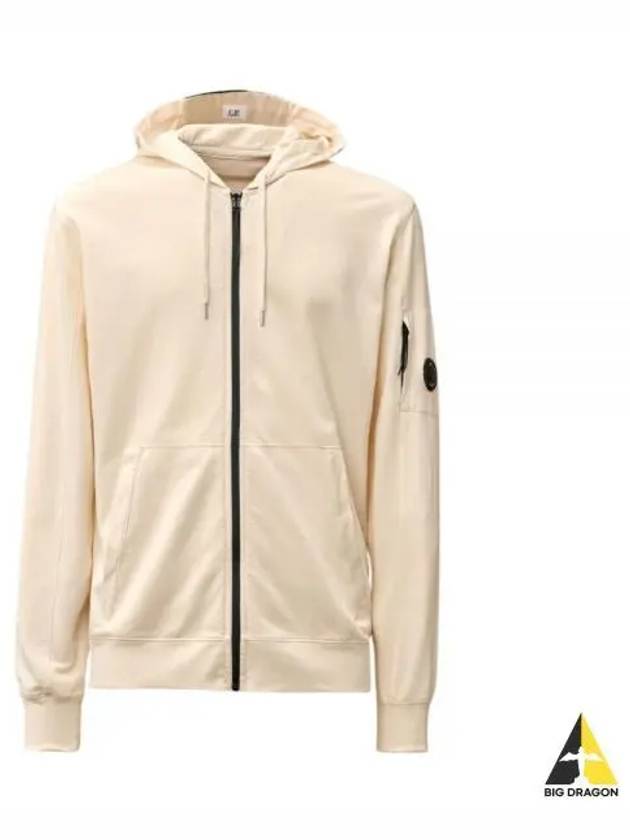 Light Fleece Zip Up Hoodie Beige - CP COMPANY - BALAAN 2