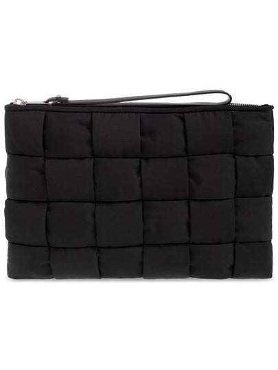 Cassette Small Flat Clutch Bag Black - BOTTEGA VENETA - BALAAN 2