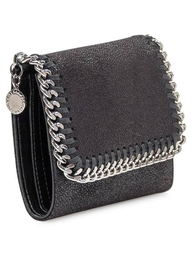 Silver Falabella Small Flap Ring Wallet Black - STELLA MCCARTNEY - BALAAN 4