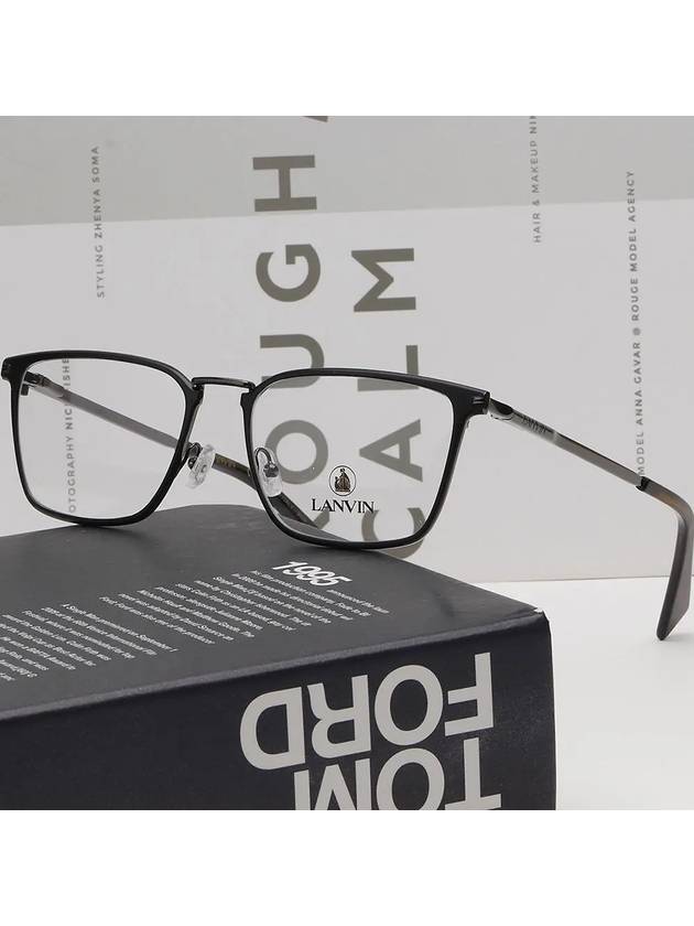 Glasses Frame LNV2114 001 Fashion Square Metal Men Women - LANVIN - BALAAN 2