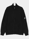 Lambswool GRS Zipped Cardigan Black - CP COMPANY - BALAAN 4