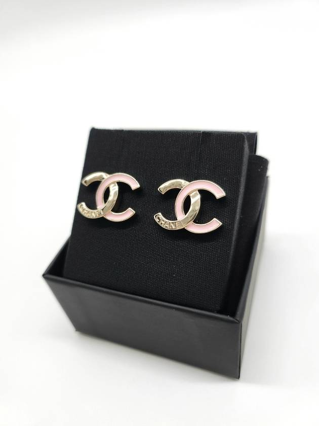 CC logo half pink earrings gold ABE335 - CHANEL - BALAAN 4