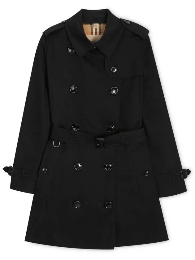 Kensington Cotton Trench Coat Black - BURBERRY - BALAAN 2