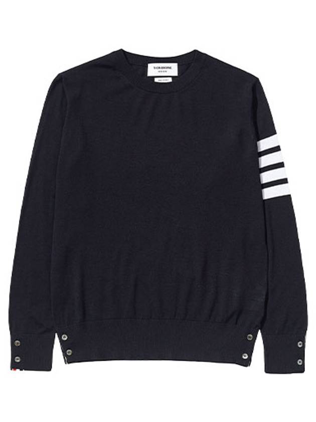 4 Bar Stripe Classic Wool Knit Top Navy - THOM BROWNE - BALAAN 2