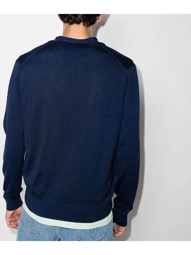 Fox Head Patch Classic Wool Cardigan Navy - MAISON KITSUNE - BALAAN 5