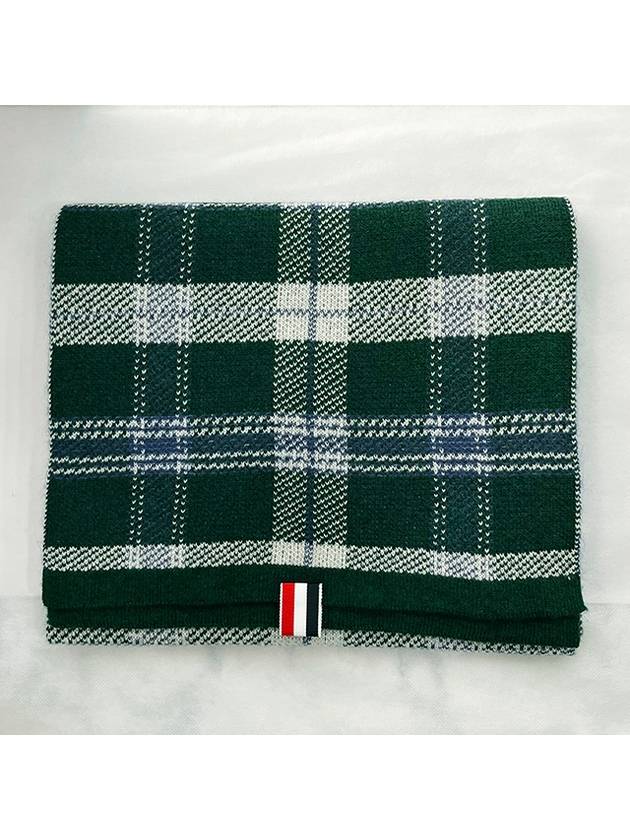 Tartan Check Scarf Dark Green - THOM BROWNE - BALAAN 4