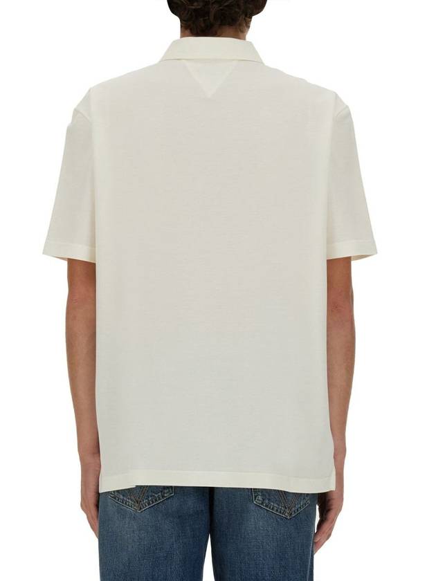 Cotton Short Sleeve Polo Shirt Dove - BOTTEGA VENETA - BALAAN 4