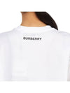 Women's EKD Print Oversized Cotton Short Sleeve T-Shirt White - BURBERRY - BALAAN 8