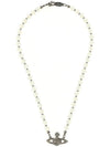 Platinum White Opal Crystal Necklace Silver - VIVIENNE WESTWOOD - BALAAN 2