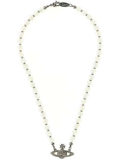 Platinum White Opal Crystal Necklace Silver - VIVIENNE WESTWOOD - BALAAN 2