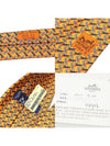 005638T 100 silk orange horse tie - HERMES - BALAAN 7