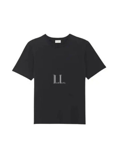 Crew Neck Cotton Short Sleeve T-shirt Black - SAINT LAURENT - BALAAN 2