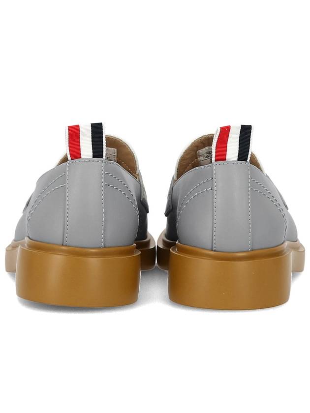 Vitello Calf Leather Penny Loafer Gray - THOM BROWNE - BALAAN.