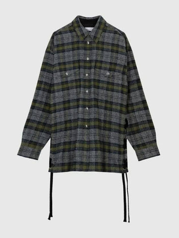 Gray Laced Tweed Oversized Shirt jacket - FAITH CONNEXION - BALAAN 1