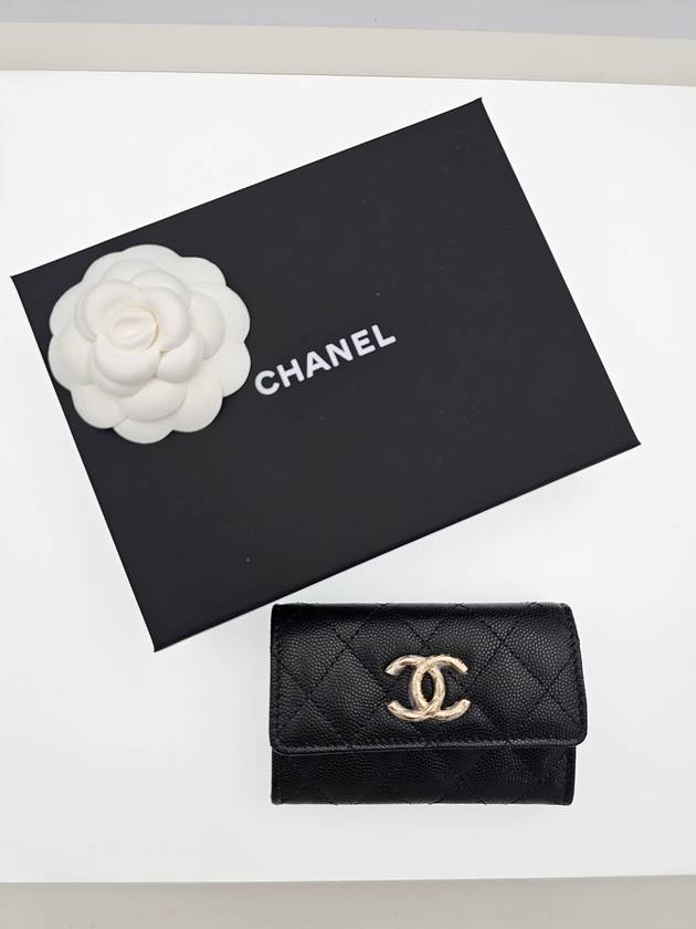 CHANEL gold logo caviar card wallet black AP3978 B16267 94305 - CHANEL - BALAAN