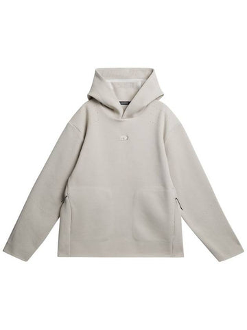 Men's Matt Tech Knit Hoodie Moonbeam - J.LINDEBERG - BALAAN 1