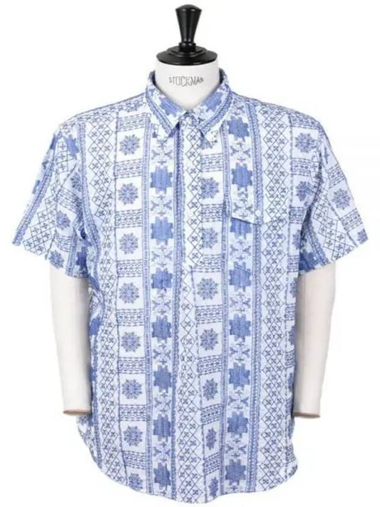Popover BD Shirt BlueWhite CP Embroidery 24S1A003OR010IB001 Popover Shirt - ENGINEERED GARMENTS - BALAAN 1