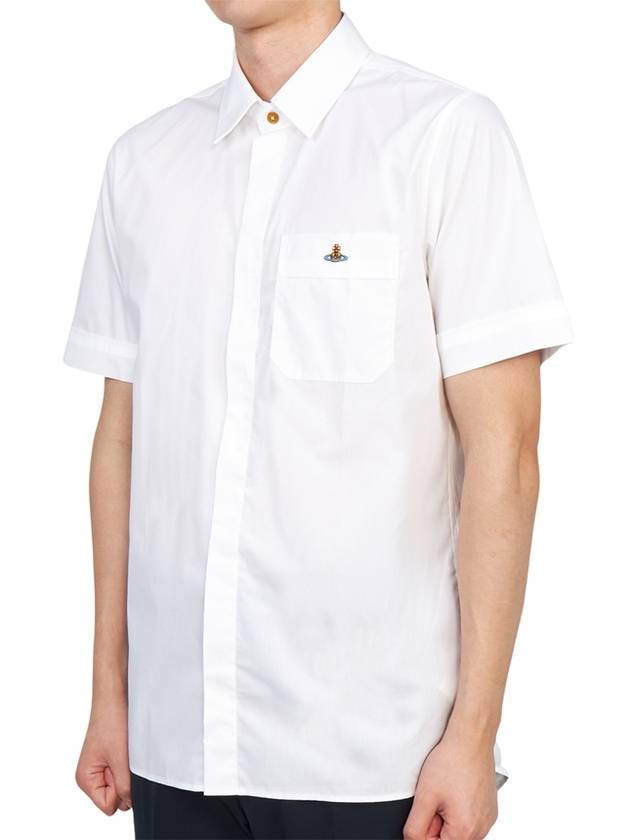 Men's Logo Classic Short Sleeve Shirt White - VIVIENNE WESTWOOD - BALAAN 3