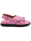 cross strap Fussbett sandals pink - MARNI - BALAAN.