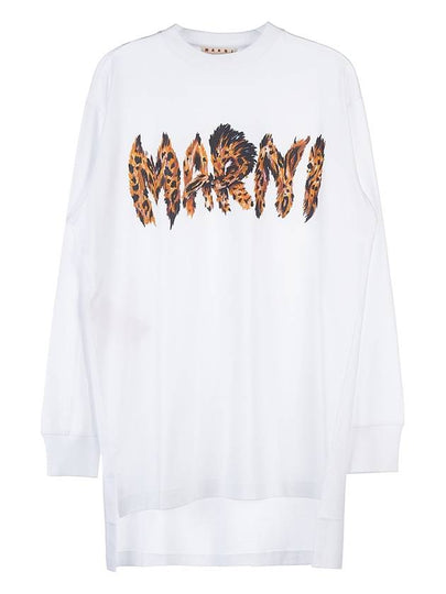 Logo Print Cotton Long Sleeve T-Shirt White - MARNI - BALAAN 2