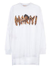 Logo Print Cotton Long Sleeve T-Shirt White - MARNI - BALAAN 10