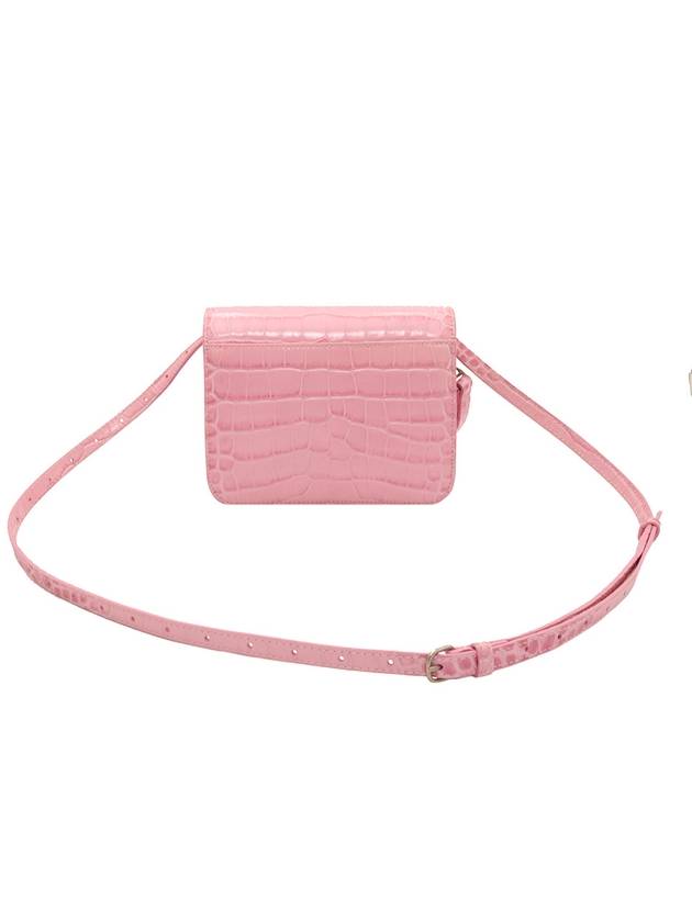 Pink crocodile embossed calfskin B small shoulder bag - BALENCIAGA - BALAAN 3