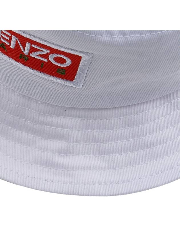 Logo Paris Sun Patch Cotton Bucket Hat White - KENZO - BALAAN 8