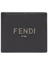 logo signature bifold wallet black - FENDI - BALAAN.