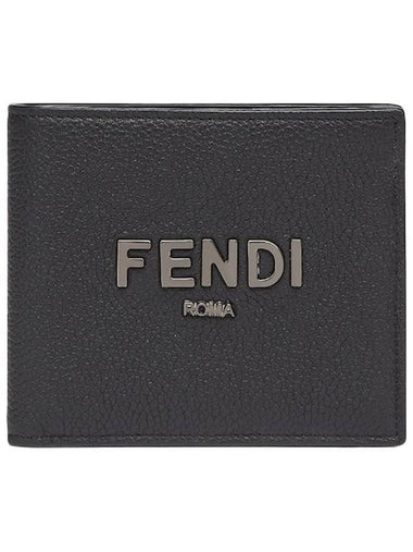 Logo Signature Half Wallet Black - FENDI - BALAAN 1