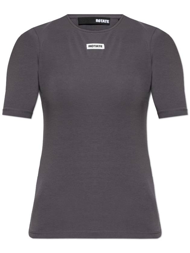 ROTATE T-shirt With Logo Patch, Women's, Grey - ROTATE - BALAAN 1