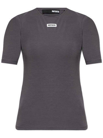 ROTATE T-shirt With Logo Patch, Women's, Grey - ROTATE - BALAAN 1