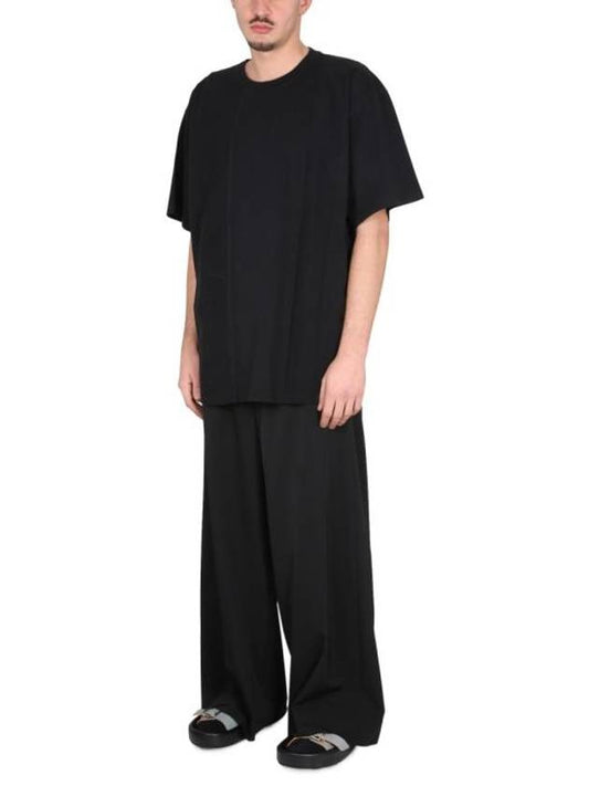 Oversized Cotton Short Sleeved T-shirt Black - MAISON MARGIELA - BALAAN 1