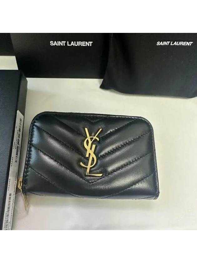 Cassandre Matelasse Lambskin Coin Wallet Black - SAINT LAURENT - BALAAN 2