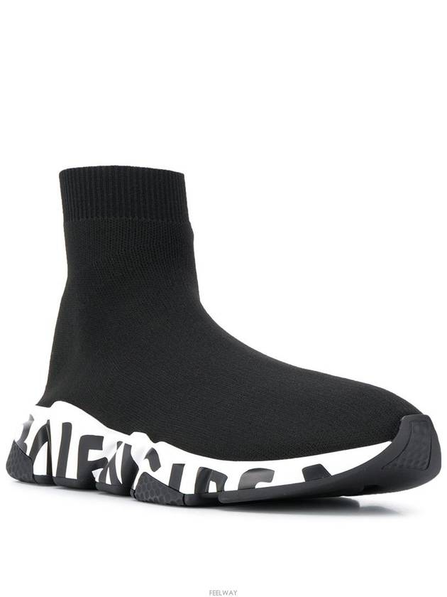 Speed Midsole Graffiti High Top Sneakers White Black - BALENCIAGA - BALAAN 4