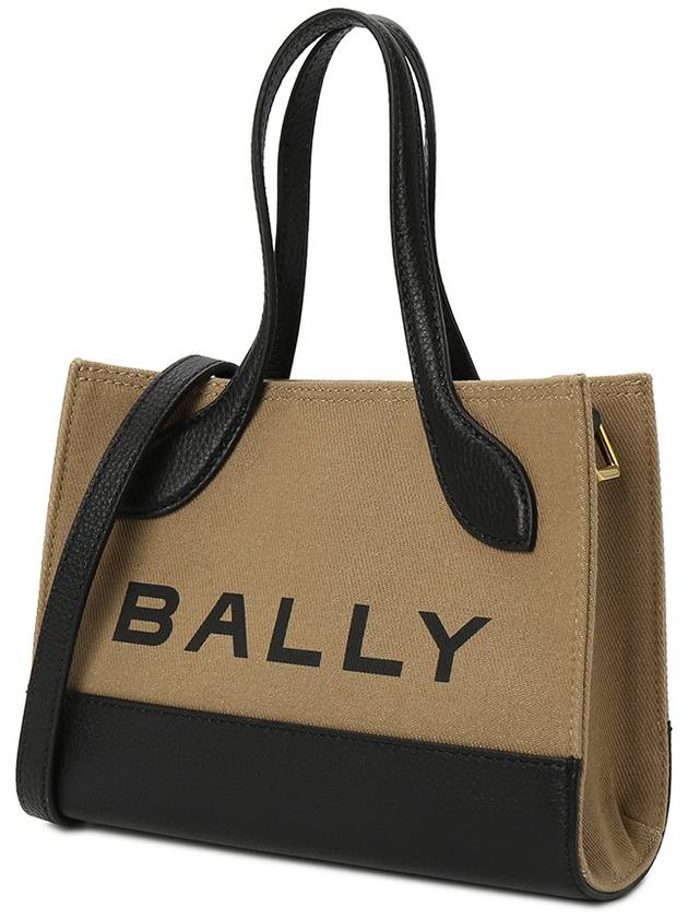 Logo Print Mini Tote Bag Black Sand - BALLY - BALAAN 3