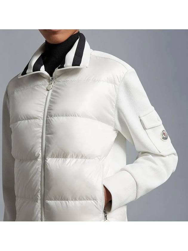 Padded Cotton Cardigan Off White - MONCLER - BALAAN 5