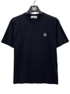 Logo Patch Cotton Short Sleeve T-Shirt Black - STONE ISLAND - BALAAN 2