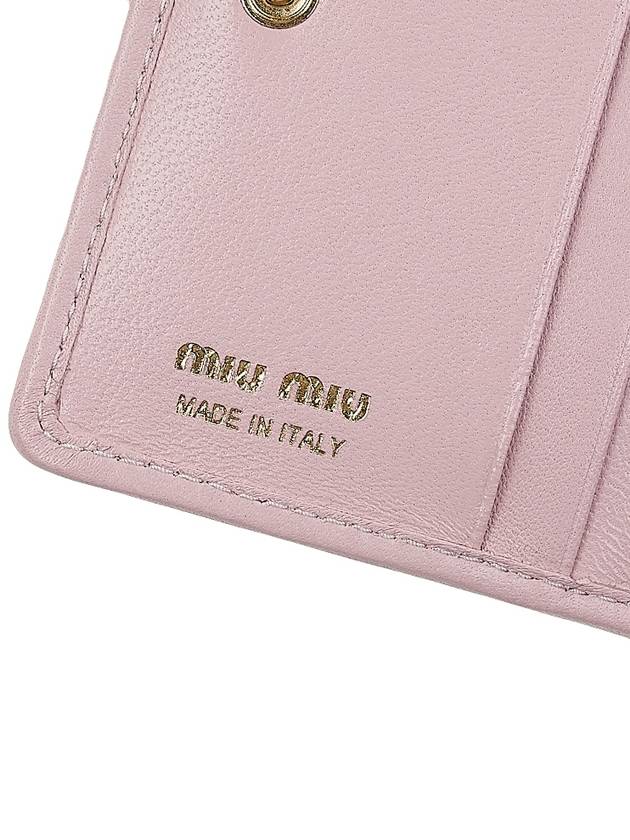 Matelasse Nappa Leather Card Wallet Pink - MIU MIU - BALAAN 10