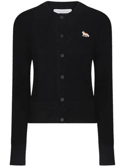 Baby Fox Patch Wool Cardigan Black - MAISON KITSUNE - BALAAN 2