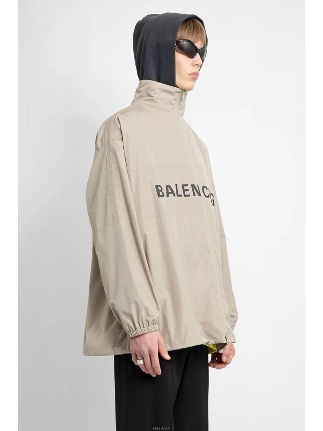 Logo Print Zip-up Jacket Beige - BALENCIAGA - BALAAN 3