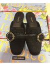 Jewel Buckle Leather Mule Black - DOLCE&GABBANA - BALAAN 5