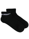 Logo Intarsia Technical Stretch Cotton Socks Black - BURBERRY - BALAAN 2