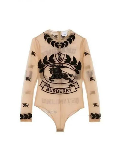 Women's EKD Embroidered Stretch Tool Bodysuit Camel - BURBERRY - BALAAN 2